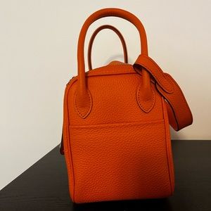 Orange grain leather purse